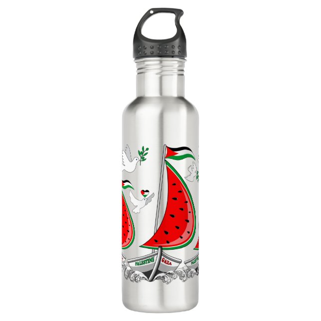 Freedom Global Sumud Flotilla Boats to Gaza 710 Ml Water Bottle (Front)