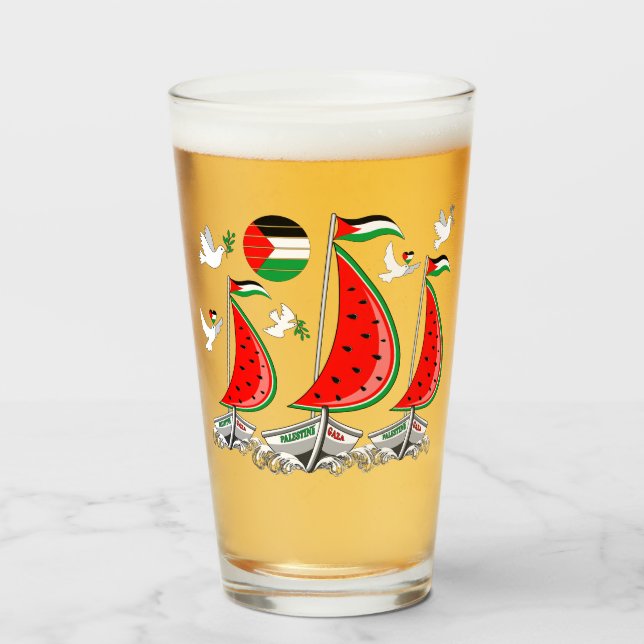 Freedom Global Sumud Flotilla Boats to Gaza Glass (Front Filled)