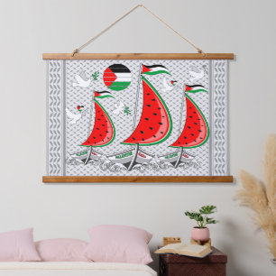 Freedom Global Sumud Flotilla Boats to Gaza Hangin Hanging Tapestry