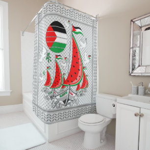 Freedom Global Sumud Flotilla Boats to Gaza Shower Curtain