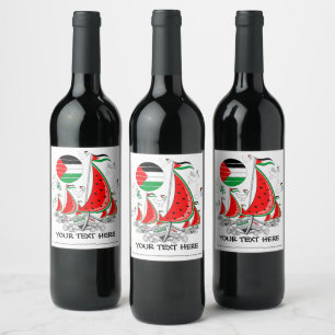 Freedom Global Sumud Flotilla Boats to Gaza Wine Label