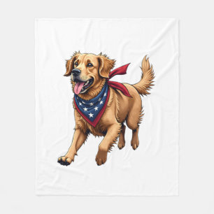 Freedom Golden Retriever Vintage Engraving Shirt 4 Fleece Blanket