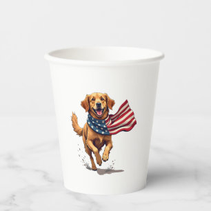 Freedom Golden Retriever Vintage Engraving Shirt Paper Cups