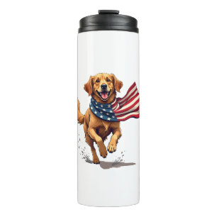 Freedom Golden Retriever Vintage Engraving Shirt Thermal Tumbler