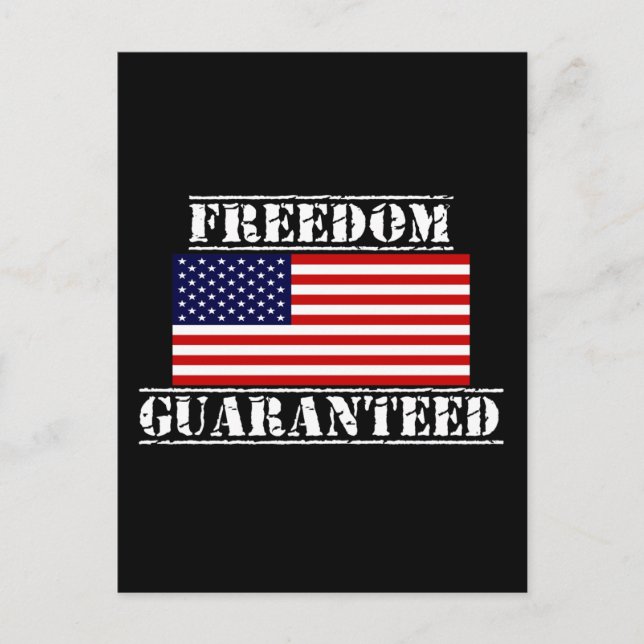 FREEDOM GUARANTEED U.S. Flag Postcards (Front)