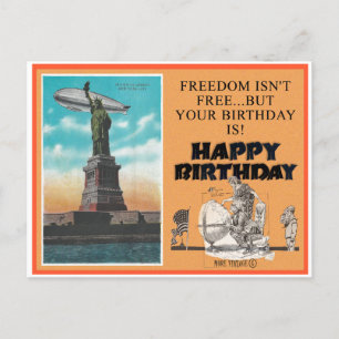 FREEDOM HAPPY BIRTHDAY GREETING POSTCARD
