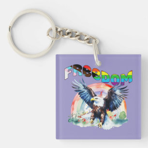 Freedom - Happy LGBTQIA+ Pride Key Ring