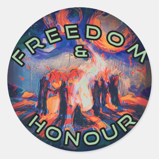 Freedom & Honour Classic Round Sticker (Front)