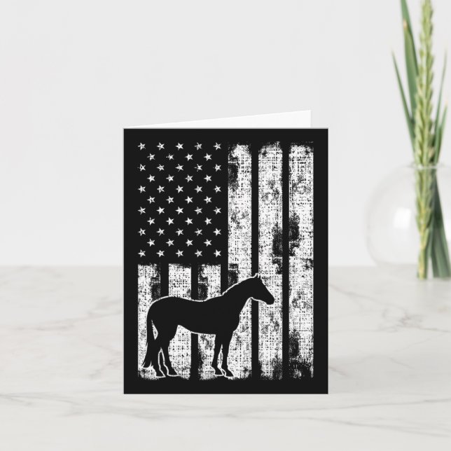 Freedom Horse Patriotic Horse American Flag Horsec Card (Front)