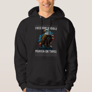 Freedom Huddle Murica On Three Fourth Of July Amer Hoodie