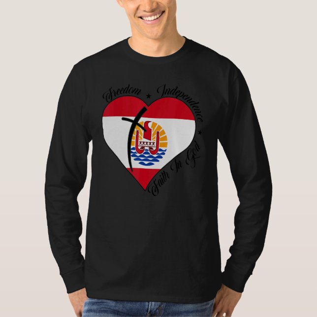 Freedom Independence Faith In God   Christian Bora T-Shirt (Front)