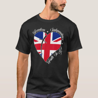 Freedom Independence Faith In God Christian Engla T-Shirt