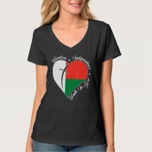 Freedom Independence Faith In God Christian Mada T-Shirt