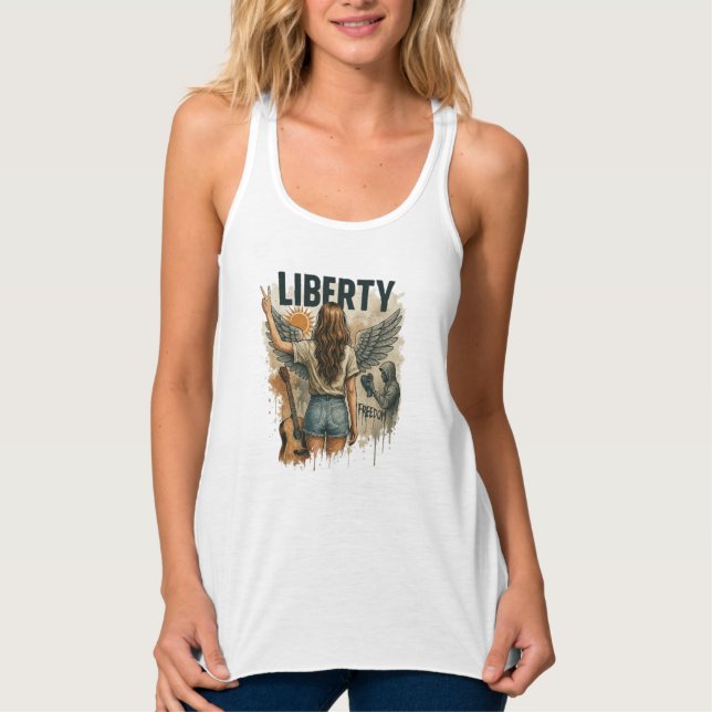 Freedom-Inspired Girls' T-Shirt Singlet (Front)