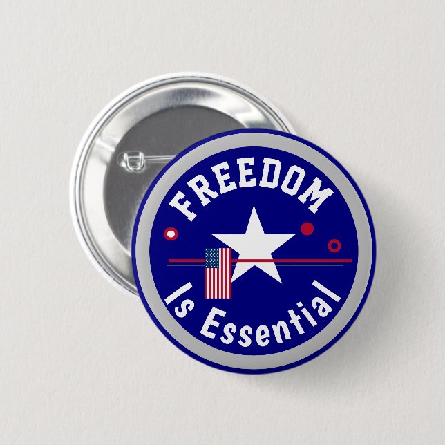 Freedom is essential 6 cm round badge (Front & Back)