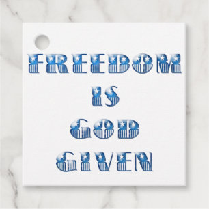 Freedom Is God Given, Blue Favour Tags