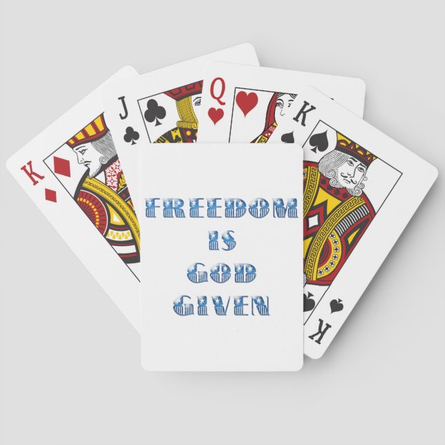 Freedom Is God Given, Blue Playing Cards (Back)
