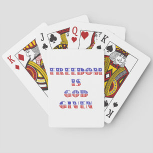 Freedom Is God Given, Red White and Blue Playing Cards