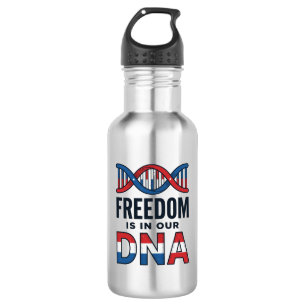 Freedom Is In Our DNA Patriotic Vector Shirt Desig 532 Ml Water Bottle