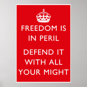 Freedom Is In Peril WW2 Poster -- Border