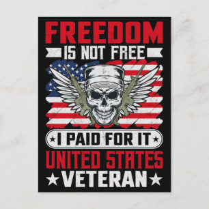 Freedom Is Not Free   Honoring Our Veterans on Vet Holiday Postcard