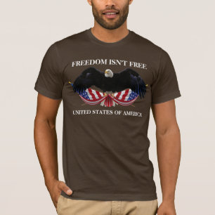 Freedom isn't free bald eagle flags crossed USA T-Shirt