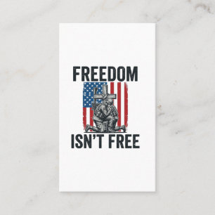 Freedom Isnt Free Patriotic Soldier Memorial Business Card