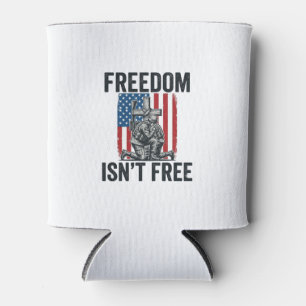 Freedom Isnt Free Patriotic Soldier Memorial Can Cooler