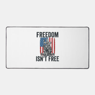 Freedom Isnt Free Patriotic Soldier Memorial Desk Mat