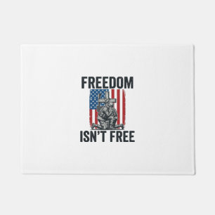 Freedom Isnt Free Patriotic Soldier Memorial Doormat