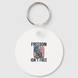 Freedom Isnt Free Patriotic Soldier Memorial Key Ring