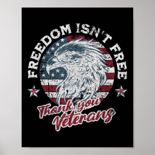 Freedom Isnt Free Thank You Veterans Memorial Day  Poster