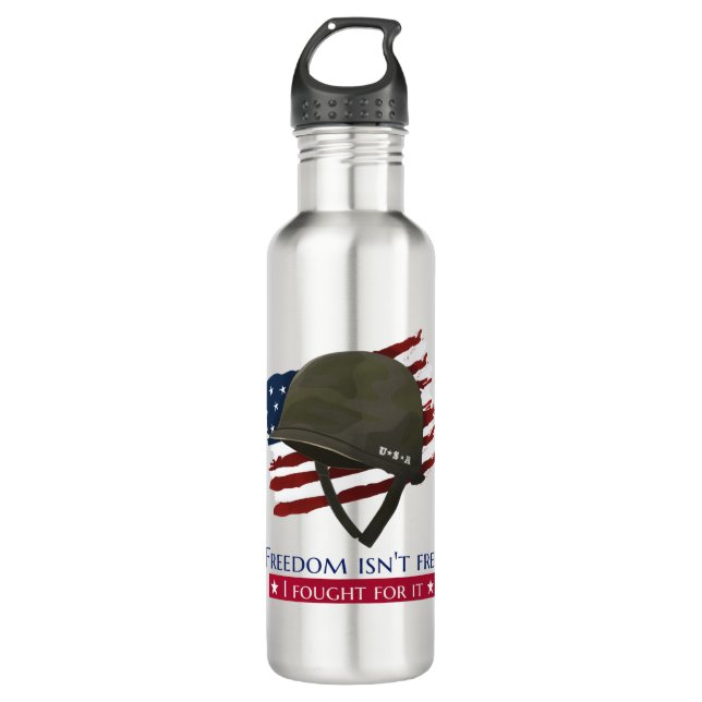 Freedom isnt free USA veteran 710 Ml Water Bottle (Front)