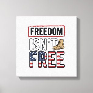 Freedom Isnt Free Vintage Patriotic Shirt Design_1 Canvas Print