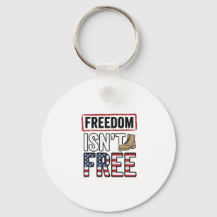 Freedom Isnt Free Vintage Patriotic Shirt Design_1 Key Ring