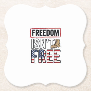 Freedom Isnt Free Vintage Patriotic Shirt Design_1 Paper Coaster