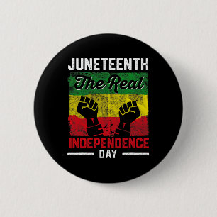 Freedom Juneteenth Real Independence Freedom Day 6 Cm Round Badge