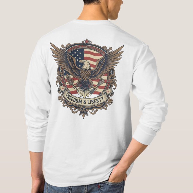 Freedom & Liberty Classic Eagle Long Sleeve T-Sh T-Shirt (Back)
