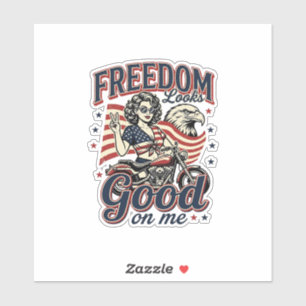 Freedom Looks Good Patriotic Vintage Eagle