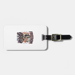 Freedom Looks Good Patriotic Vintage Eagle Luggage Tag
