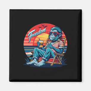 Freedom-loving Monkey Sticker  Magnet