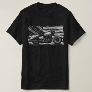 Freedom Machine Over Stripes of Steel Power Biker T-Shirt