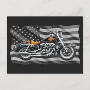 Freedom Machine Steel Over Stripes Power Ride Holiday Postcard