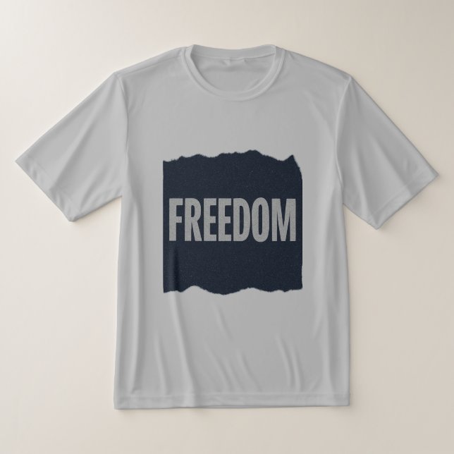 FREEDOM Minimal Grain Text DesignT-Shirt T-Shirt (Laydown)