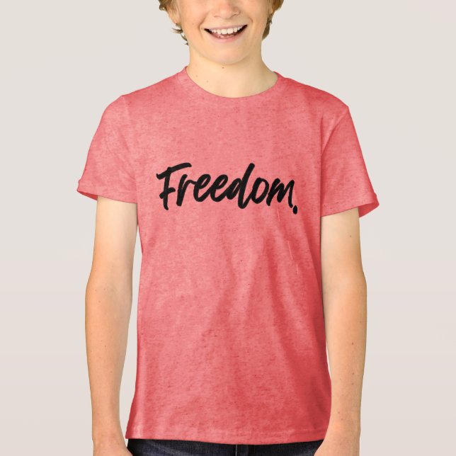 Freedom. Minimalist Black Tri-Blend Shirt (Front)