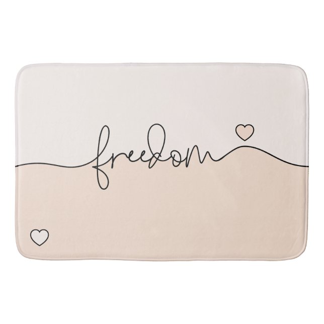 Freedom Minimalist Typography Design Bath Mat (Front)