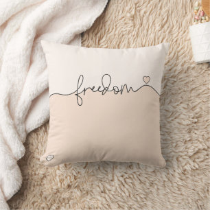 Freedom Minimalist Typography Design Cushion
