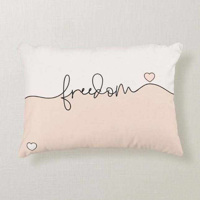 Freedom Minimalist Typography Design Decorative Cushion (Front)