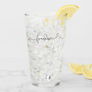 Freedom Minimalist Typography Design Glass
