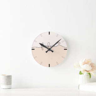 Freedom Minimalist Typography Design Round Clock